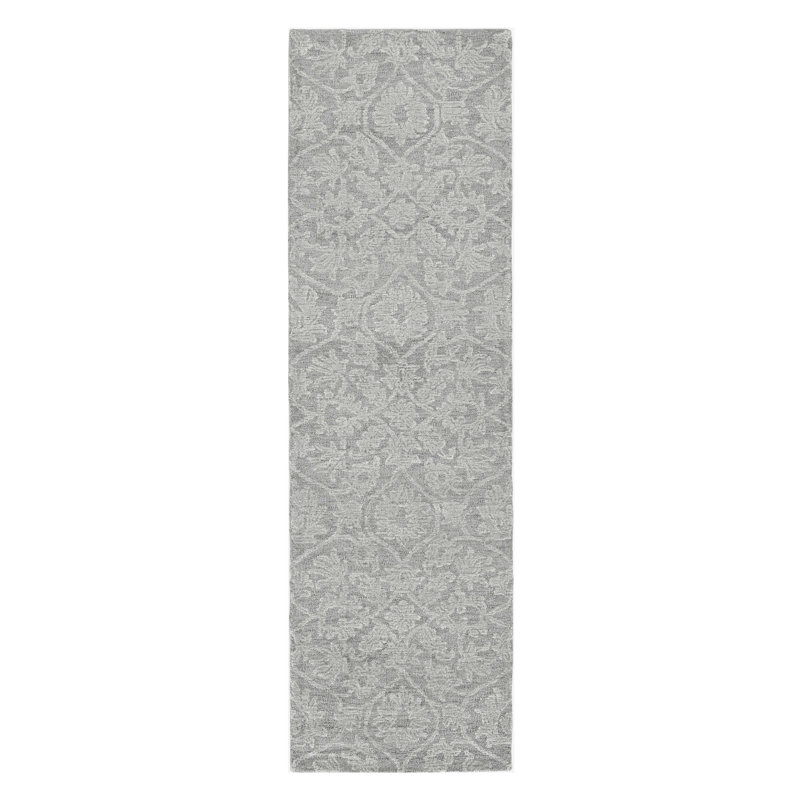 Tapis gris en laine 78 x 114