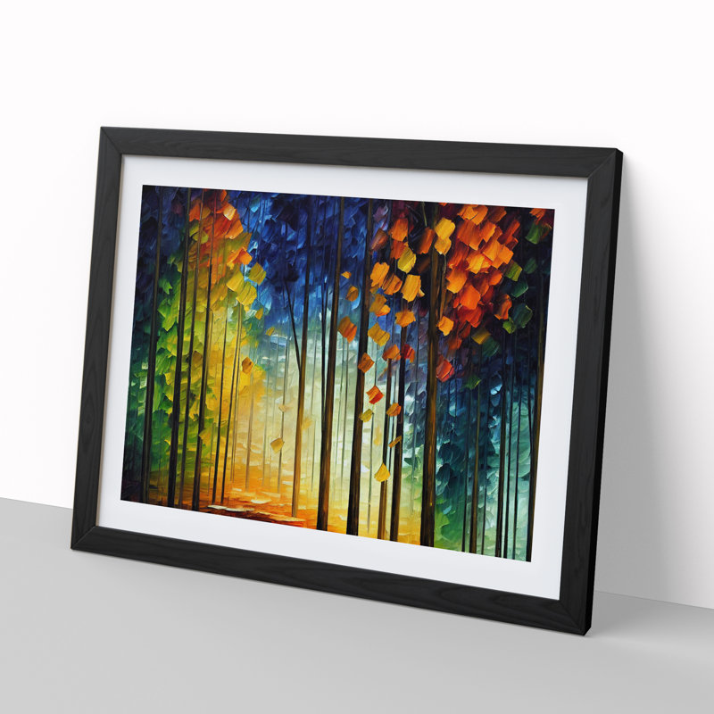Forest Colours Vol.6 - Single Picture Frame Painting, 46cm H x 64cm W x 2cm D, Black