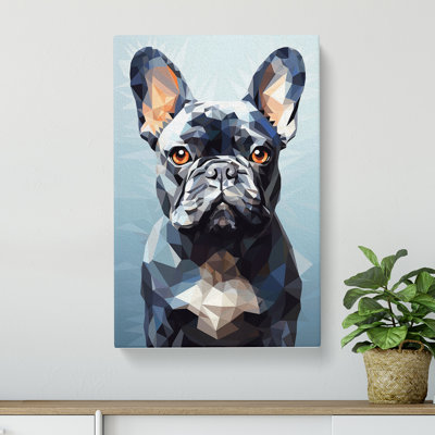 French Bulldog Geometric No.3 - Wrapped Canvas