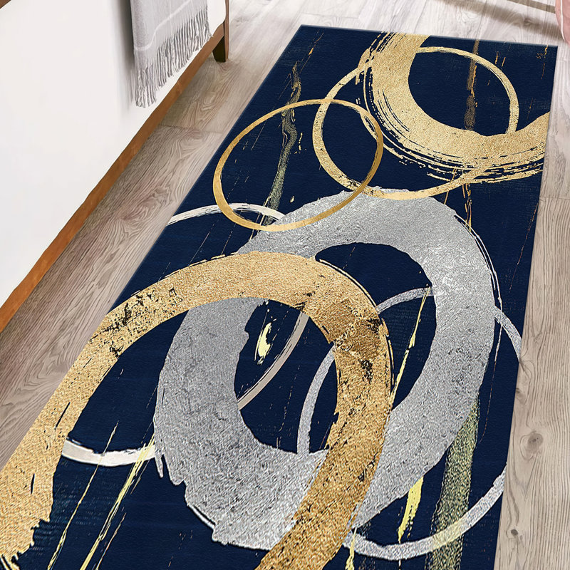 Exquisite Printed Rug with Soft Pile and Intricate Geometric Pattern for a Touch of Elegant Comfort in Your Living Space