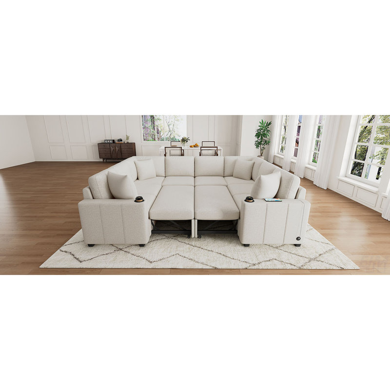 Canapé-lit convertible 108,7 po, Chenille beige