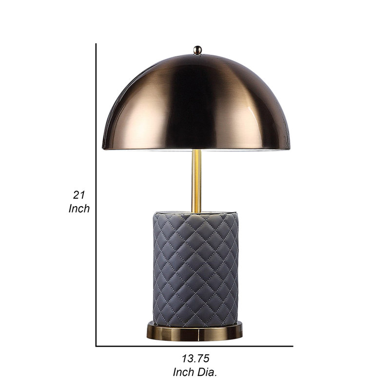 Aria Metal Table Lamp, Brass/Gray