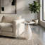 Table d'appoint avec plateau en marbre et base en verre artistique - Table de bout étroite pour la chambre à coucher ou le vestibule - Meuble décoratif rond contemporain - Blanc-1602470927