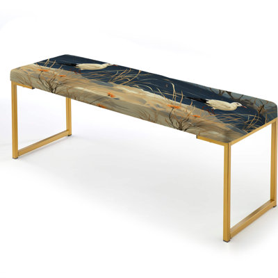 Jacqueze - Animal Print Upholstered Gold Bench