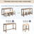 4 Piece Bar Table Set with Power Outlet,Bar Table Set with Chairs,Sofa Bar Table with Stools,Behind Couch Table with 3 Padded Stools,for Living Room,Dining room-2058855997