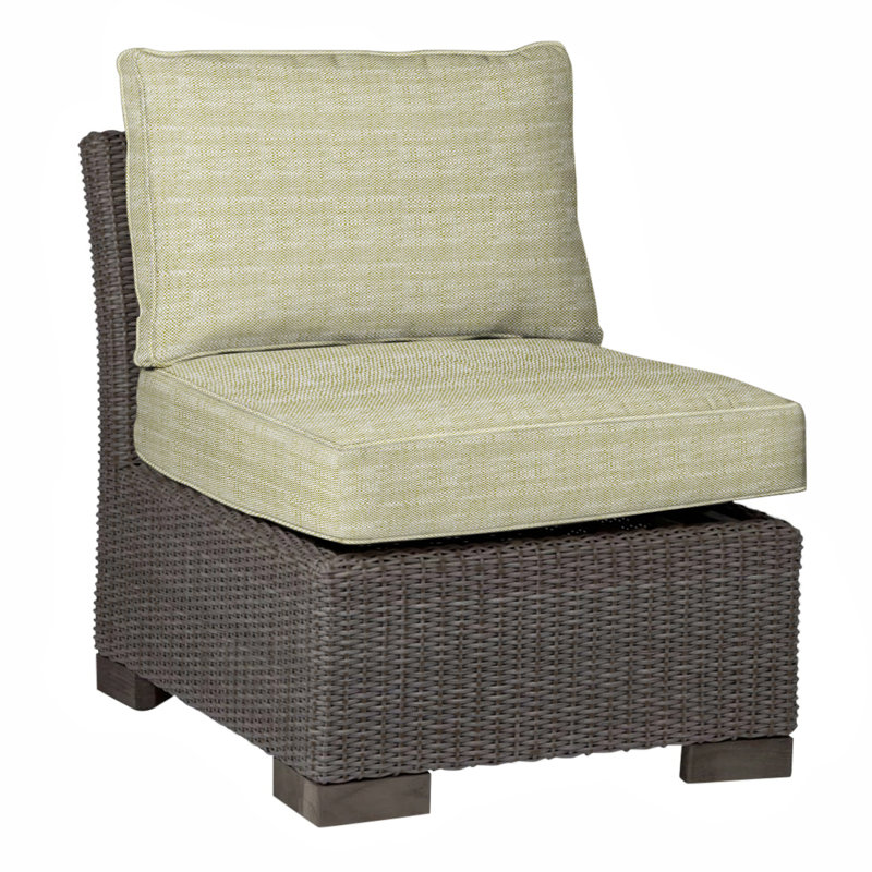 Club Patio Lounge Chair with Cushions, Welt, Rollo Cream, Black Walnut
