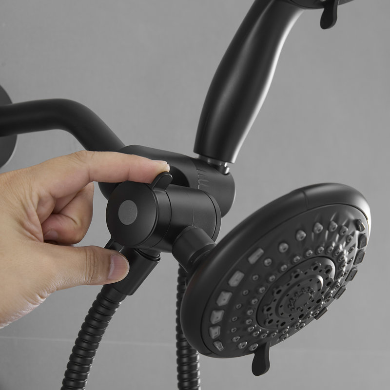 6-Spray Dual Shower Set With Filtered Handheld, Single-Handle Control, And Valve (1.8 GPM), Matte Black