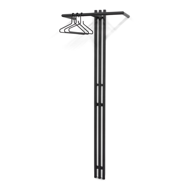 Senza 2 - Hook Wall Mounted Coat Rack , Black