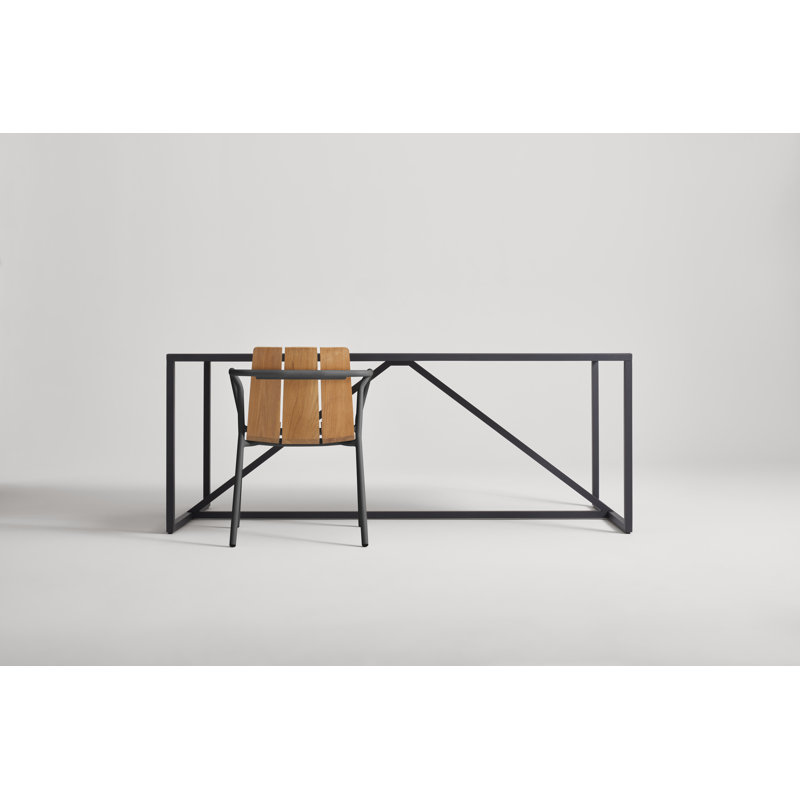Offline Outdoor Teak Dining Armchair, Carbon