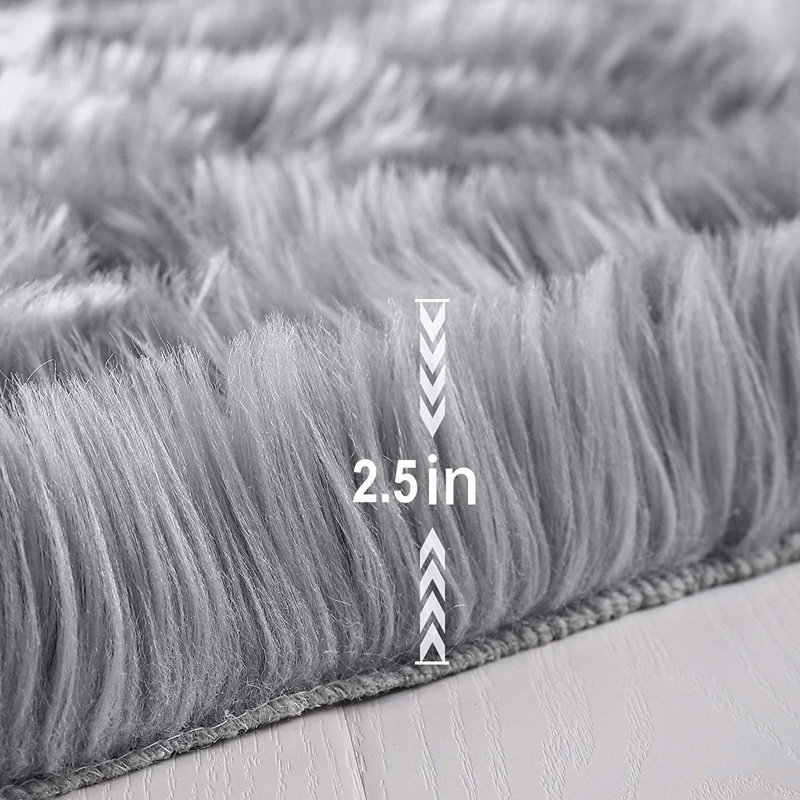 Gennine Faux Sheepskin Indoor Rug, Rectangle 3' x 5'