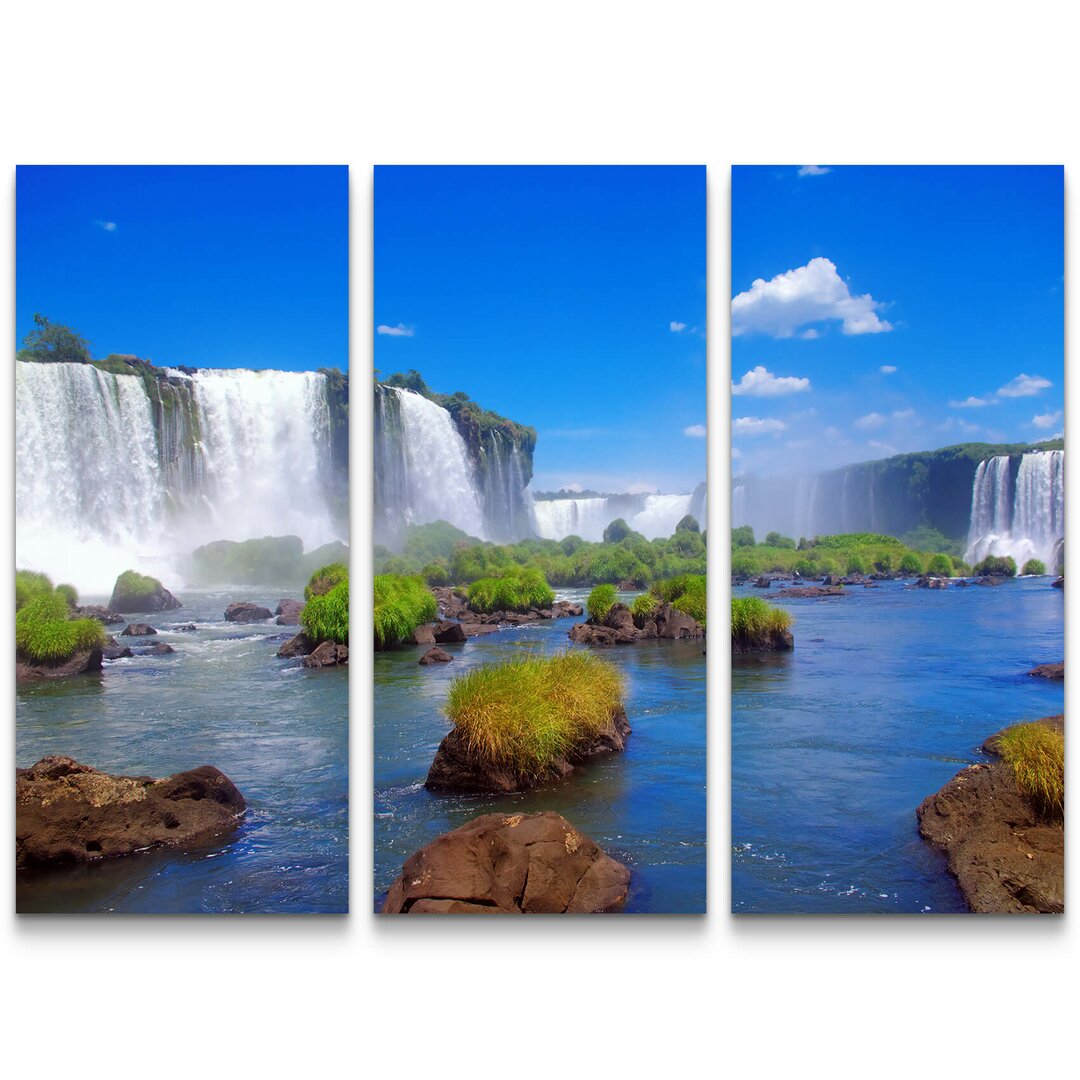 3-tlg. Leinwandbilder-Set Iguazu-Wasserfälle - Brasilien