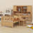 Multifunctional Wood Platform Bed With Bookshelf At The Head Of The Bed, Built-In Desk And Matching Chair