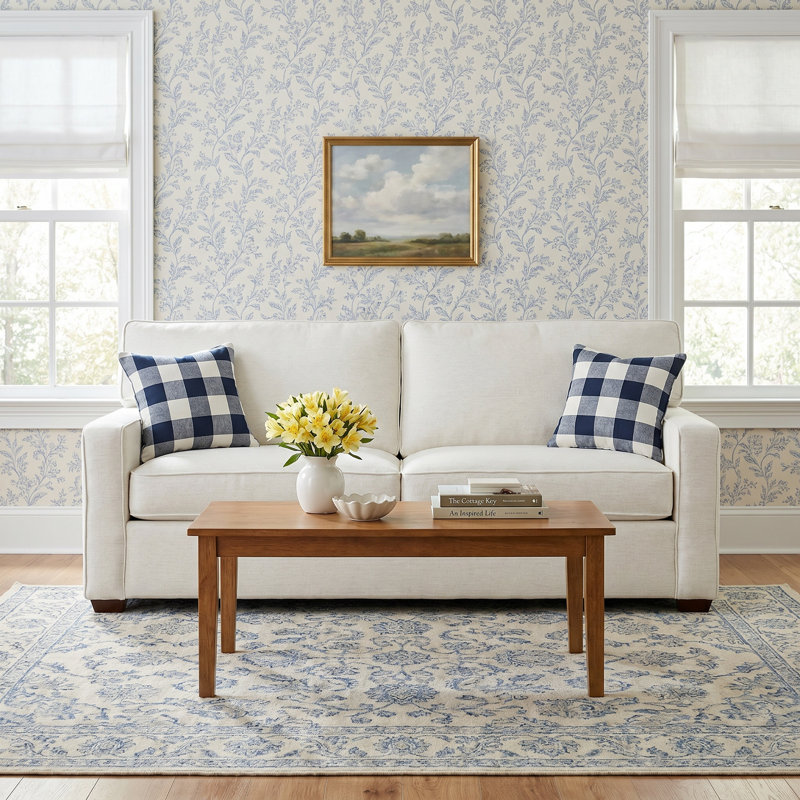 Taylor 88'' Upholstered Sofa, Apollo Pebble Boucle
