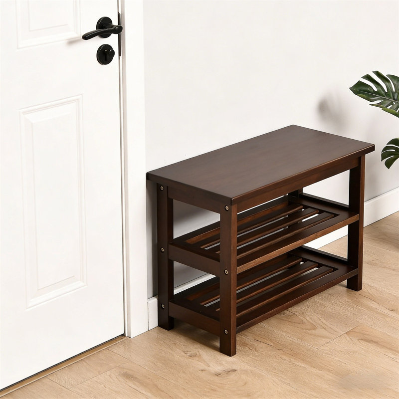 Premium Wooden Shoe Cabinet For Home, 16” H x 20” W x 11” D