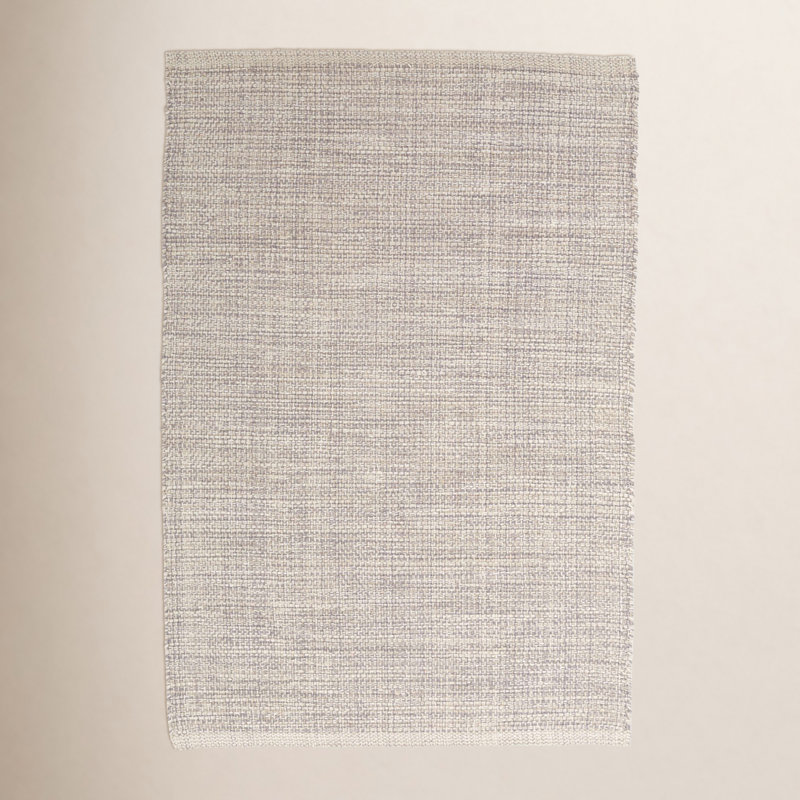 Marled Grey Handwoven Cotton Rug, Rectangle 3' x 5'