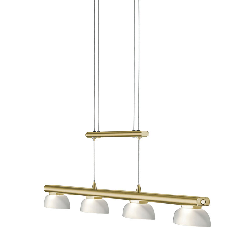 Luminaire suspendu linéaire à DEL pour îlot de cuisine Kressley, Laiton brossé