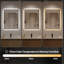 Miroir de salle de bain 30 po x 36 po à DEL, miroir de meuble-lavabo rétroéclairé à cadre en aluminium, antibuée, à intensité variable et à 3 températures de couleur, fonction mémoire, fixation murale (horizontale / verticale)