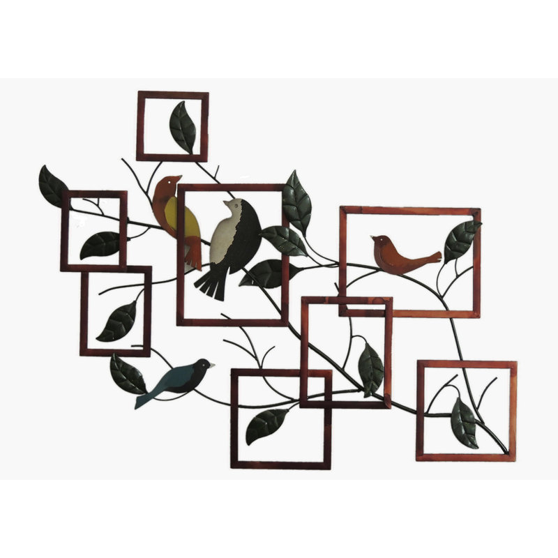 Geo oiseaux sur Branches Sculpture decoration murale