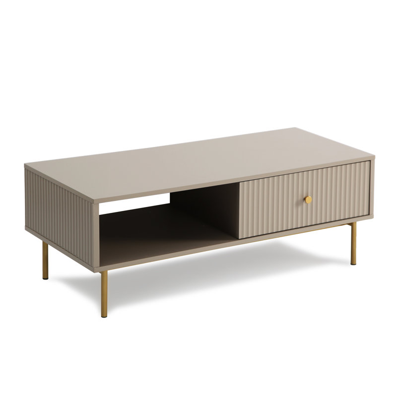 Four Leg Coffee Table with Storage, Grey