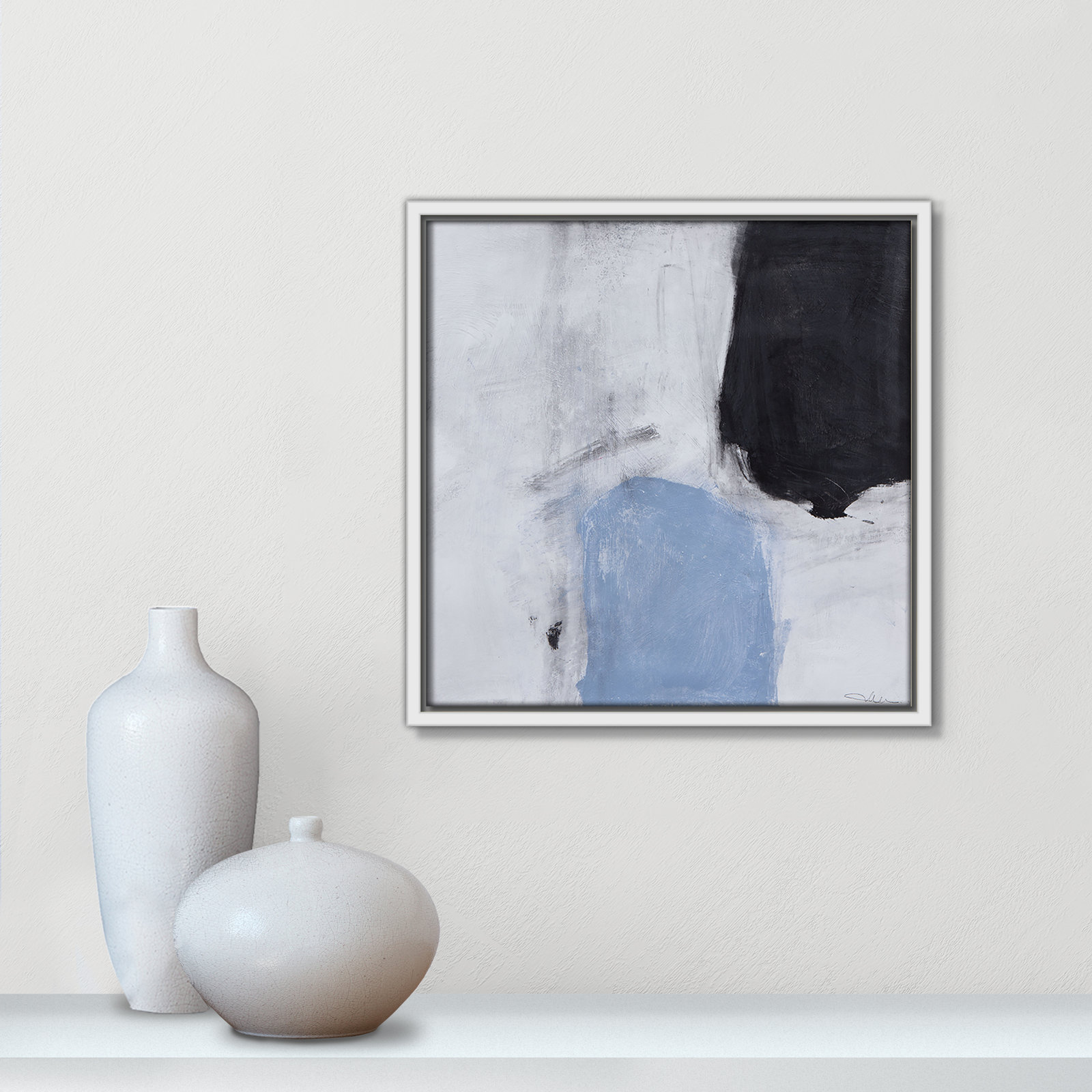 From Powder Blue to Onyx Print, 13.5" H x 13.5" W, White