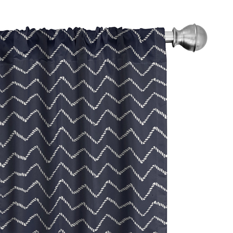 East Urban Home Chevron Semi-Sheer Rod Pocket Sliding Panel, 28" x 84"