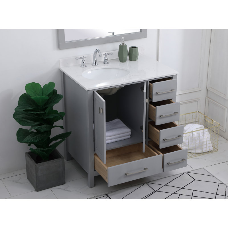 Ensemble de meuble-lavabo simple 32 po Irene, Gris
