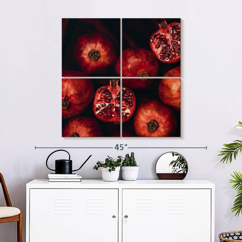 Yarlin Red Pomegranates, 32" H x 32" W