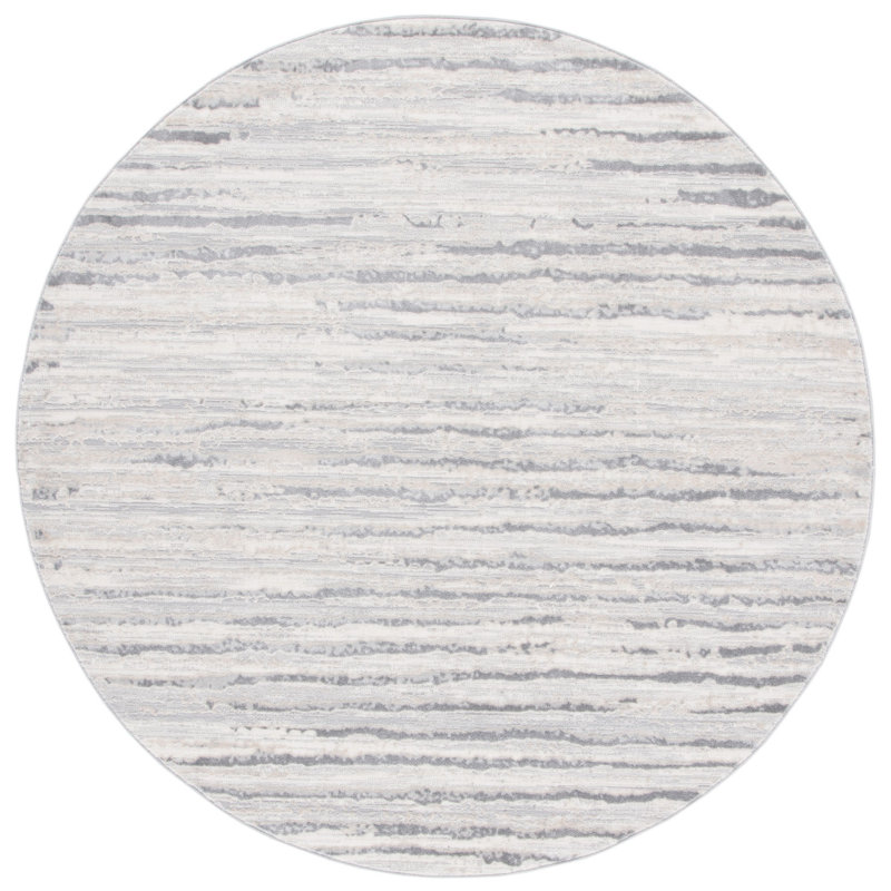 Lagoon Performance Striped Rug, Round 6'7"