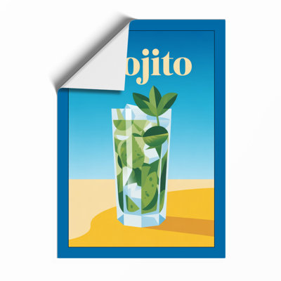 Mojito Summer Retro - Framed Print