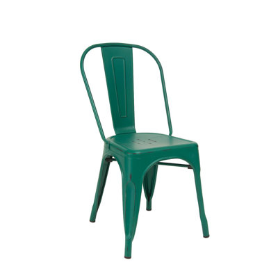 Chaise d'appoint empilable à dossier en lattes