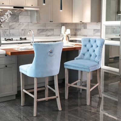 Décoration de luxe en velours avec boutons, coussin en mousse haute densité, pieds en bois, de 2 coussins faits à la main
