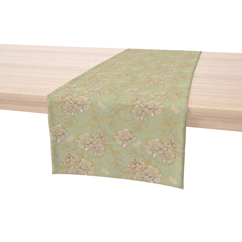 Table Runner, 100% Cotton, Floral 136, 72" x 16"