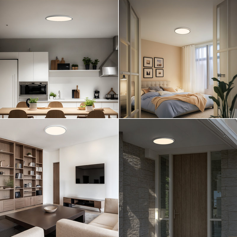 2 Pack 4200LM Large Flush Mount LED Ceiling Light, 5CCT 2700K/3000K/4000K/5000K/6500K Selectable, Dimmable, 32W, Low Profile Panel Lights Fixture for Kitchen Bedroom Hallway Basement Laundry Living Room, 17 Inch
