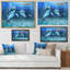 Deux dauphins bleus - Impression sur toile-67463985-67463993