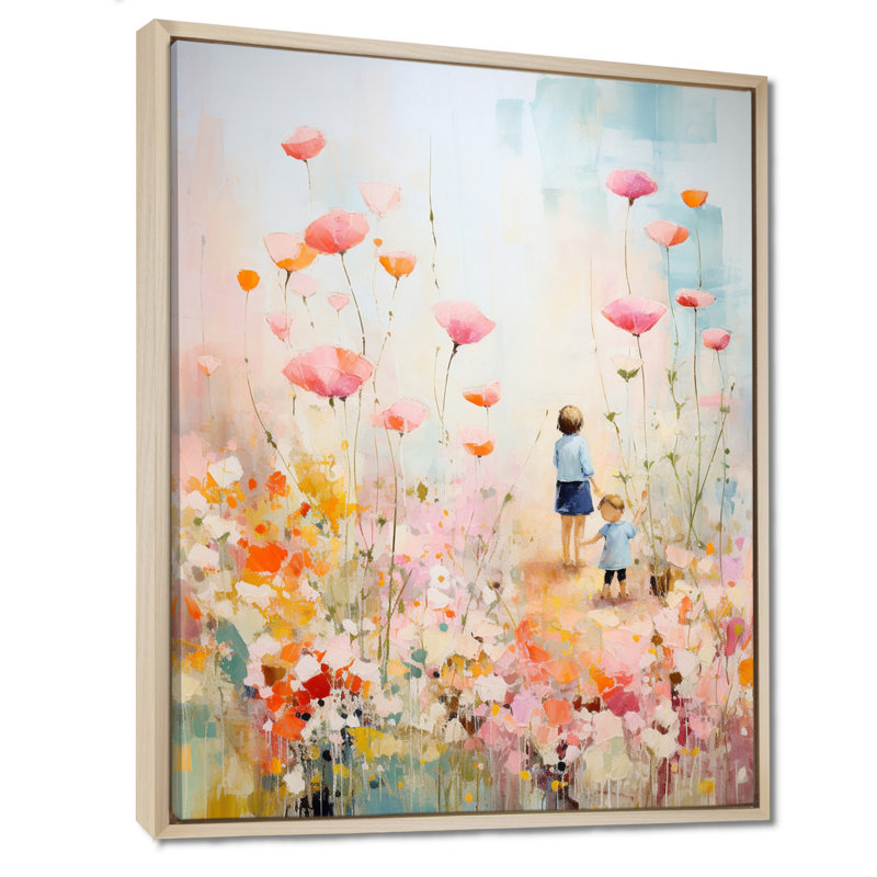Art sur toile Whimsical Kids floral Haven II - Children, H 20 po x l 12 po x P 1 po, Cadre flottant érable