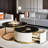 Round Nesting Coffee Table With Fluted Design And Drawers-1353040224