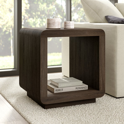 Table d'appoint carrée en chêne brun de 20 po de largeur Lonni