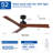 52" Black Lowe Profile Ceiling Fan without Light