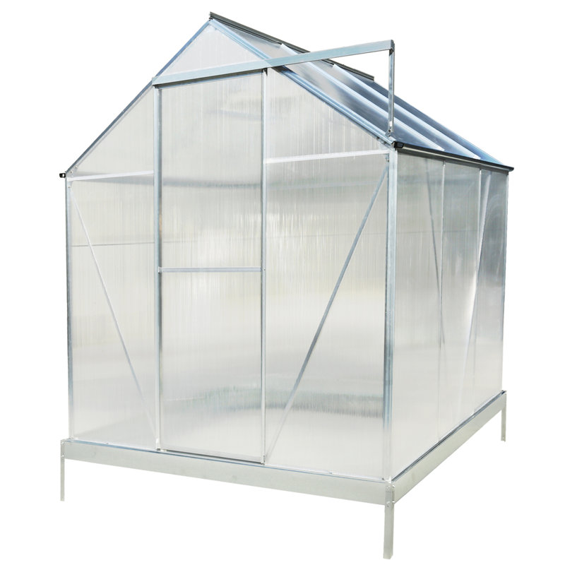 Serre en polycarbonate, H 96,8 po x l 75,2 po x P 75,2 po, Argent argent