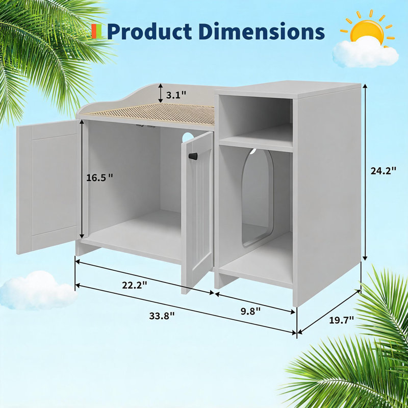 MDF Litter Box Enclosure, White