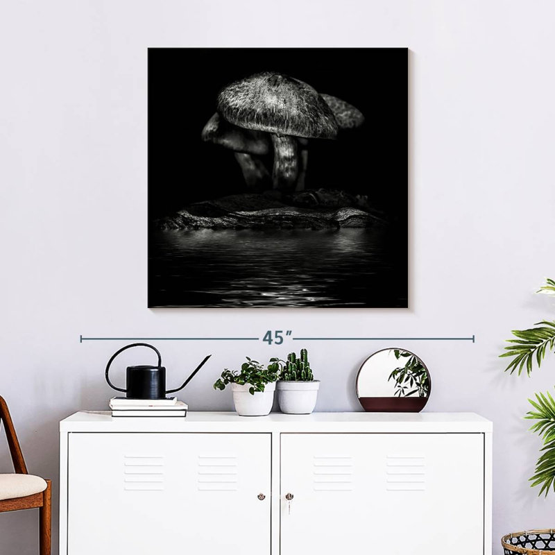 Yarlin Grunge Mushrooms, 30" H x 30" W