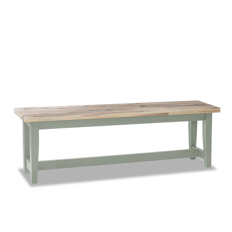 Doria Solid Wood Bench, H44.8 x W140 x D32cm, Sage Green