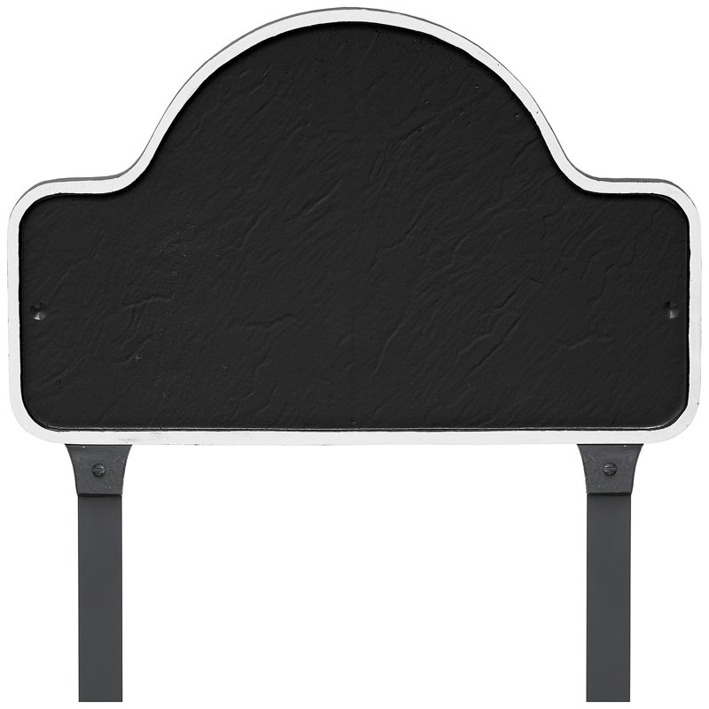 Estate One Line Lexington Arch Address Sign Plaque with Lawn Stakes, Black/White, Yes