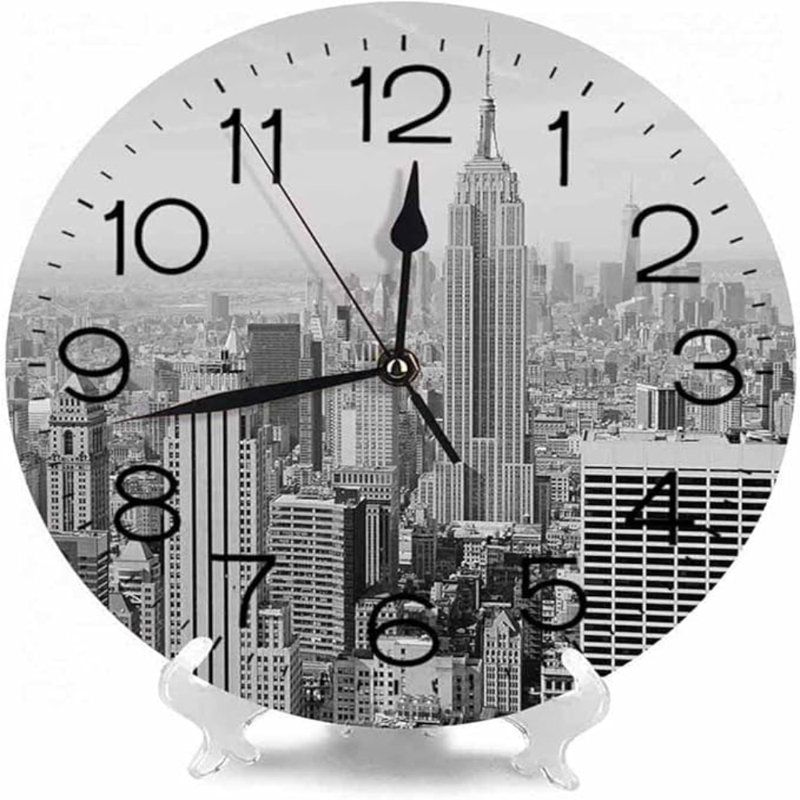 Horloge murale à pile ronde Numland-City