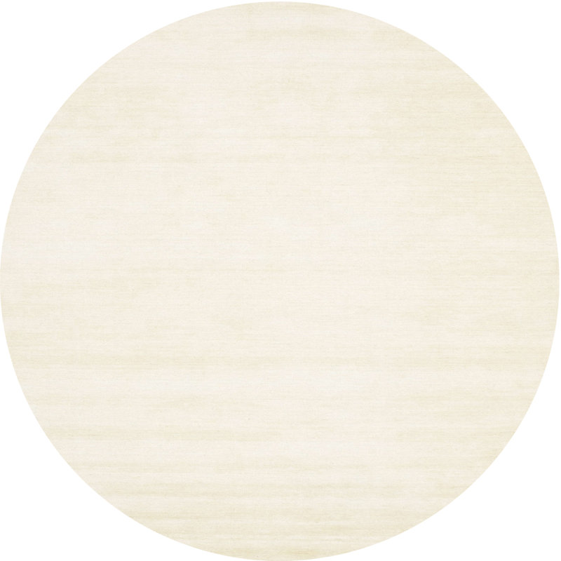 Tapis beige contemporain, Rond 7 pi