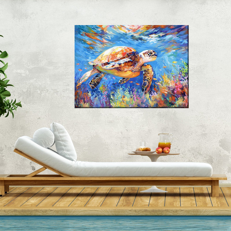 Art sur toile de tortue majestueuse
