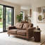Jaspa Upholstered 2 Seater / 3 Seater Sofa & Ottoman Pouffe Footstool With Tapered Turned Wood Legs-489059689-489059988