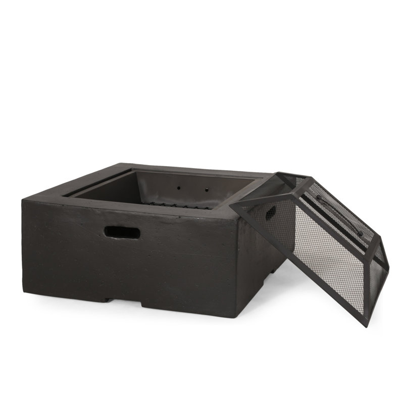 Poêle carré 29 po gris foncé - oxyde de magnésium, foyer au bois, centre de divertissement extérieur, 28,62 po x 17,35 po, source de chaleur de 54,41 lb, profondeur, largeur, hauteur,