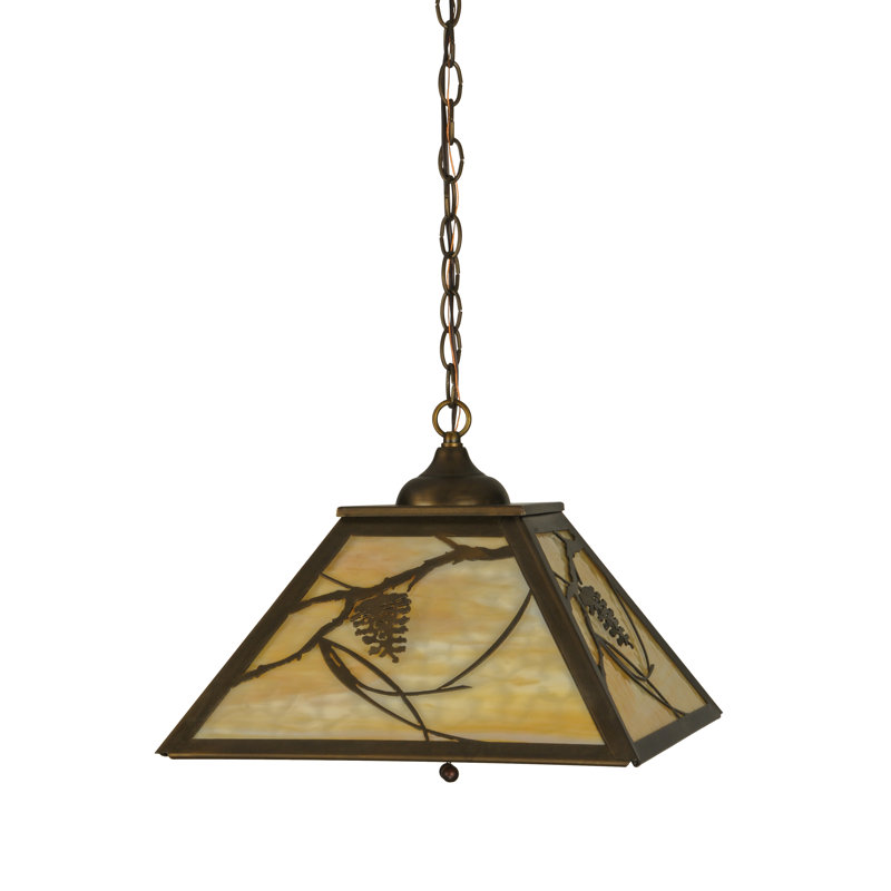 Rustic Lodge 2 - Light Pendant, Antique Copper, Beige