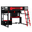 Lit mezzanine en bois avec bureau-1746373085